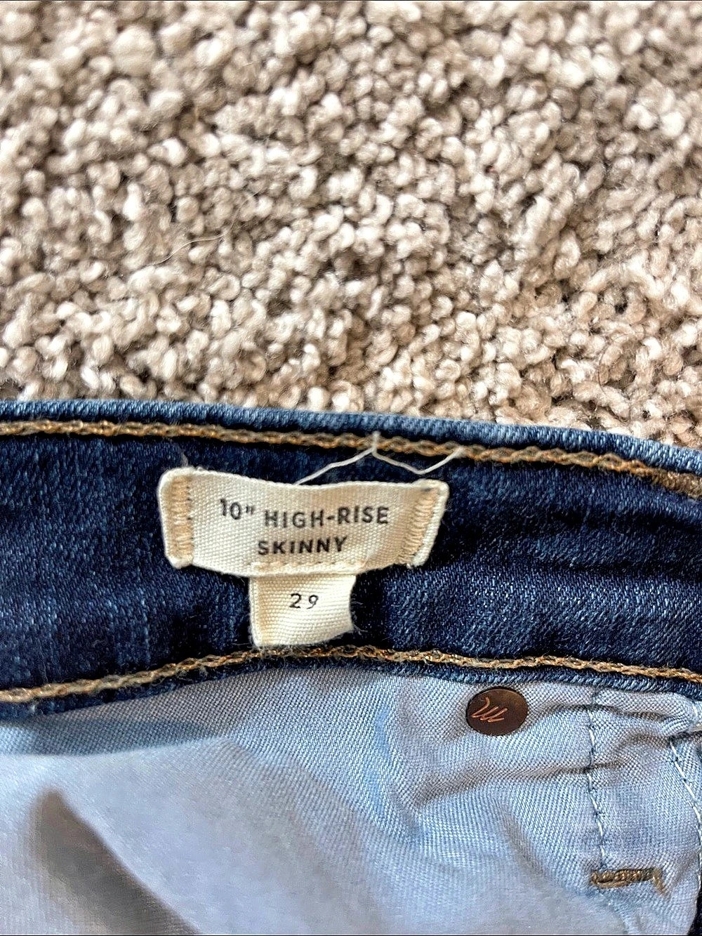 Madewell 10" High-Rise Skinny Jeans Blue Waist 29 - Picture 3 of 3